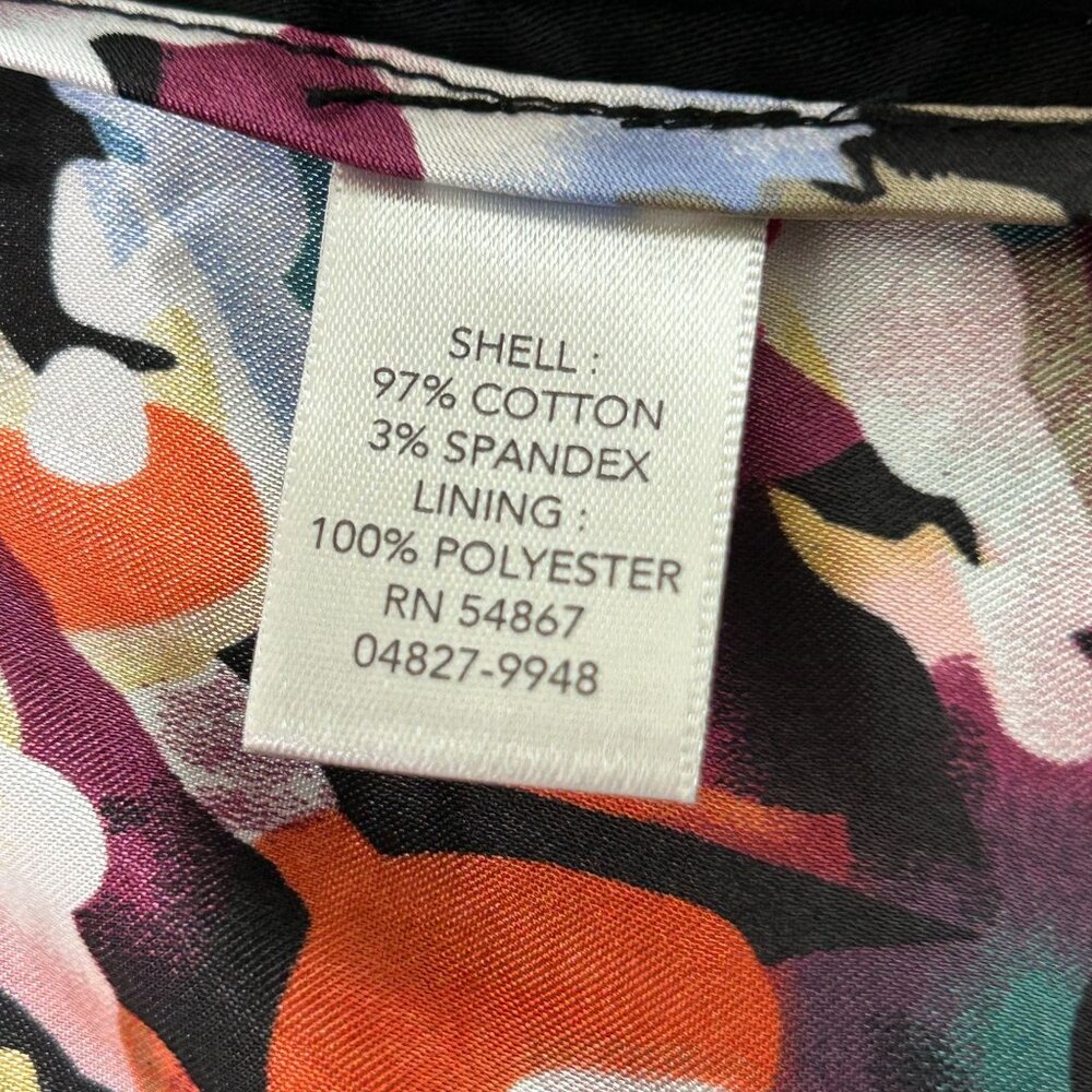 CJ Banks Blazer Jacket Womens 1X Black Two Button Stretch Floral Cuff Office - Picture 9 of 15